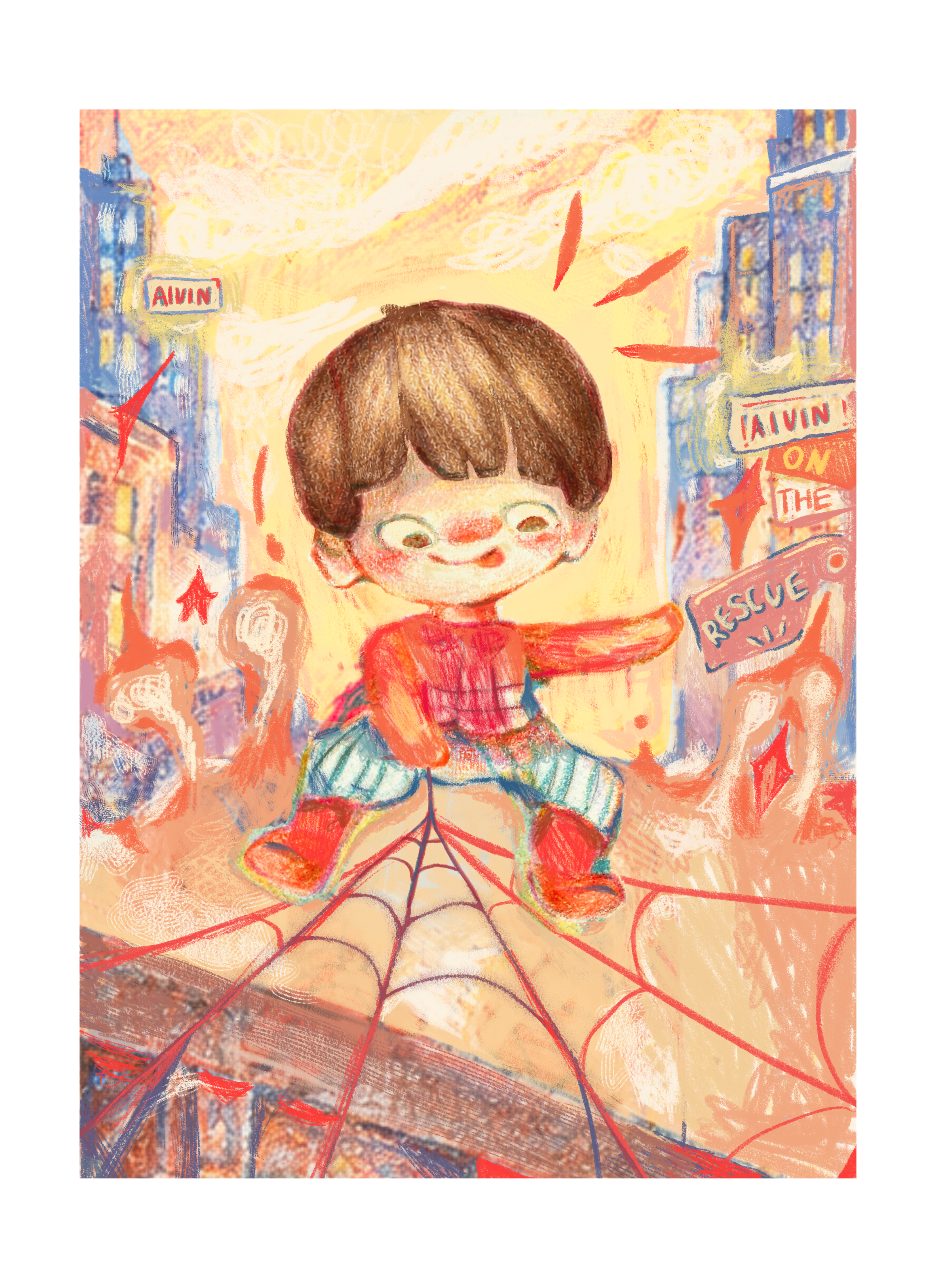 Custom Little Chapter illustration of a child as a superhero