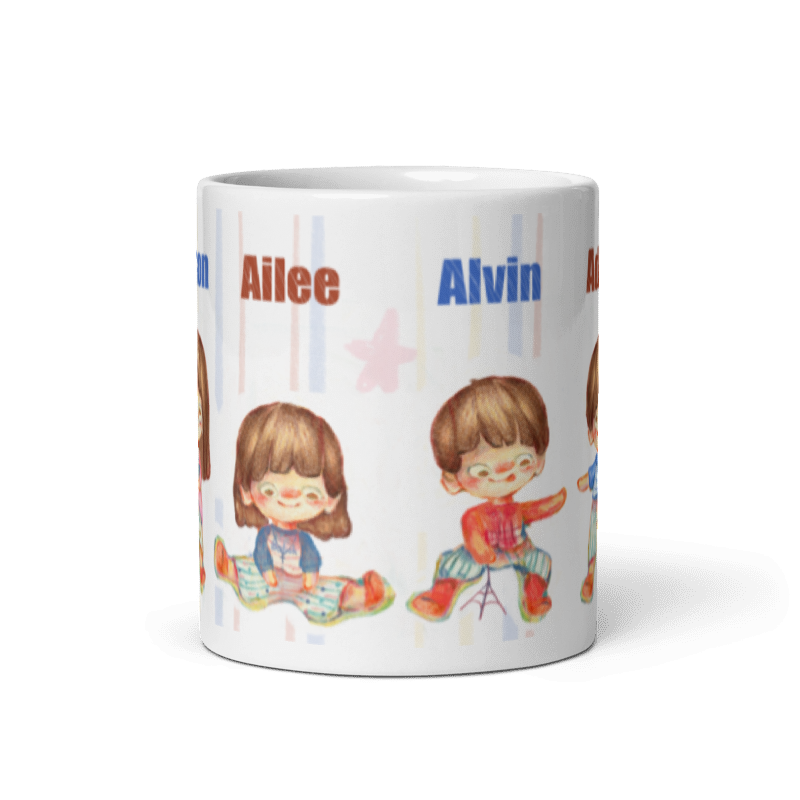 The illustrated wrap around the child mug